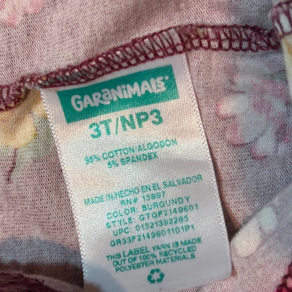 Old‎ Navy Garanimals Toddler Girl Leggings Bundle 3T Pink Burgundy Floral 2 Pack